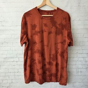 Lululemon Mens Fundamental T-Shirt Shibori Size L / XL Orange Red Tie Dye